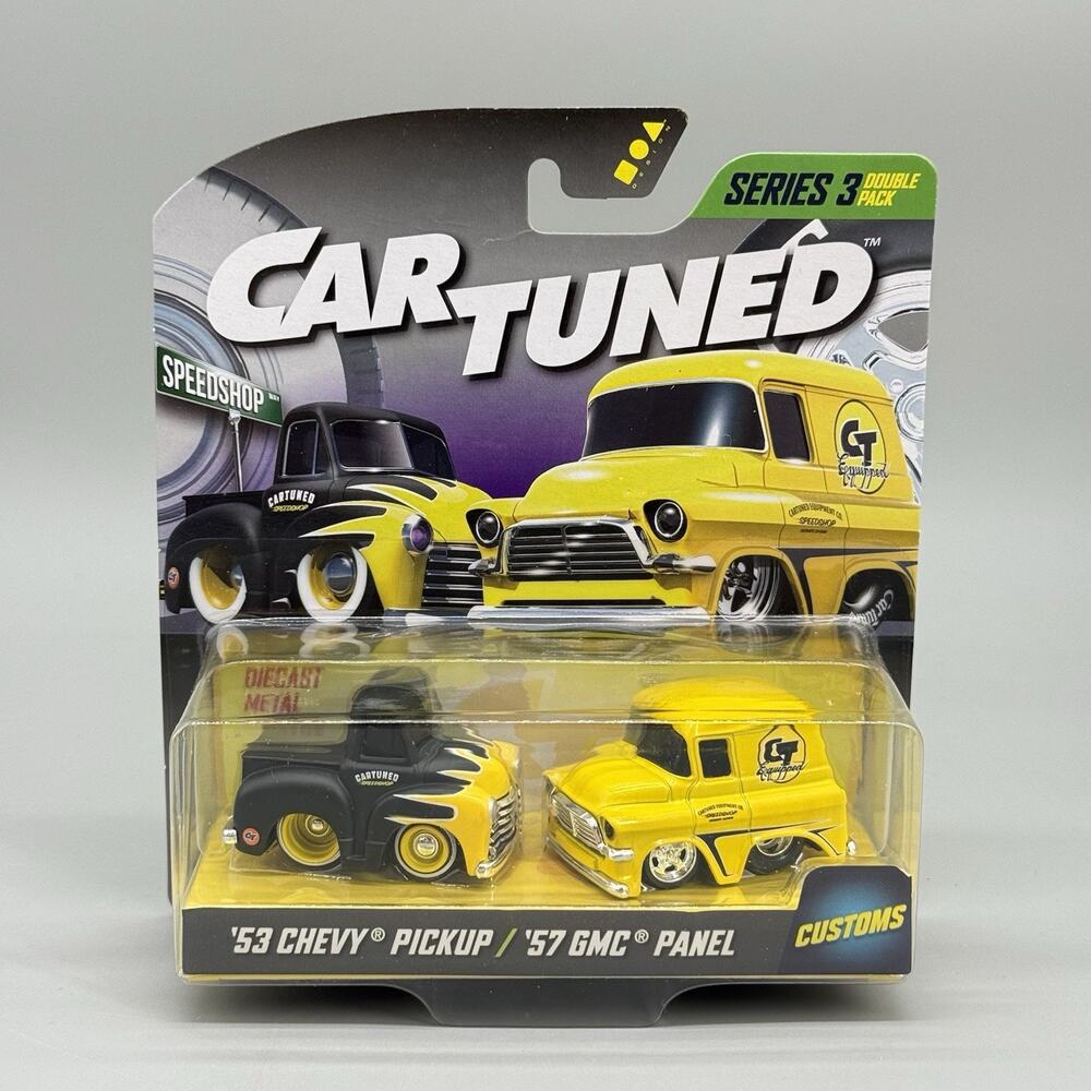 Car Tuned Series 3 Double Pack 53 Chevy Pick Up 57 GMC Panel Customs Diecast